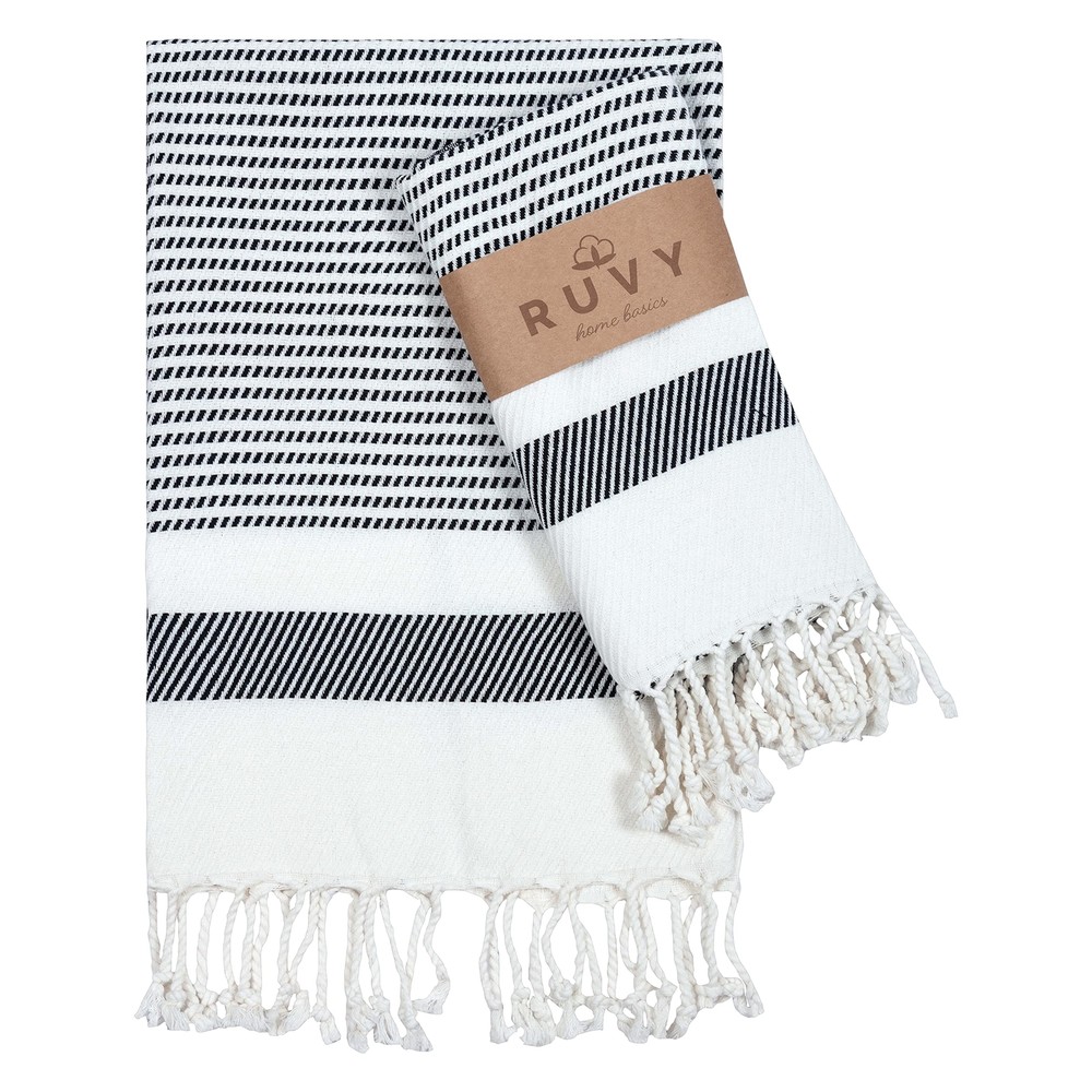 Premium Turkish Cotton Hand Towels Set of 2 - 18x40 Inches - Soft & Absorbent Bathroom Essentials