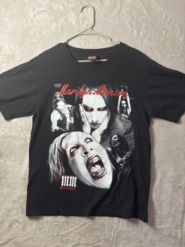 Marilyn Manson Metal Haven T Shirt Mens L Black Y2K Goth Band Tee