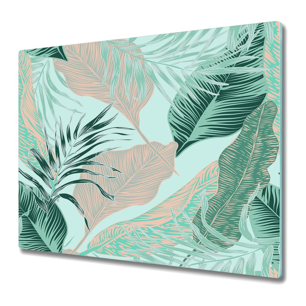 Tempered Glass Kitchen Chopping Cutting Board Exotic Palms Tropical 60x52