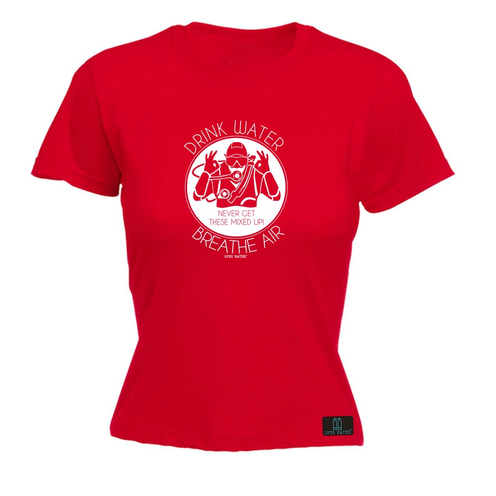 Scuba Diving Ow Drink Water Breathe Air - Womens T Shirt Funny T-Shirt Novelty