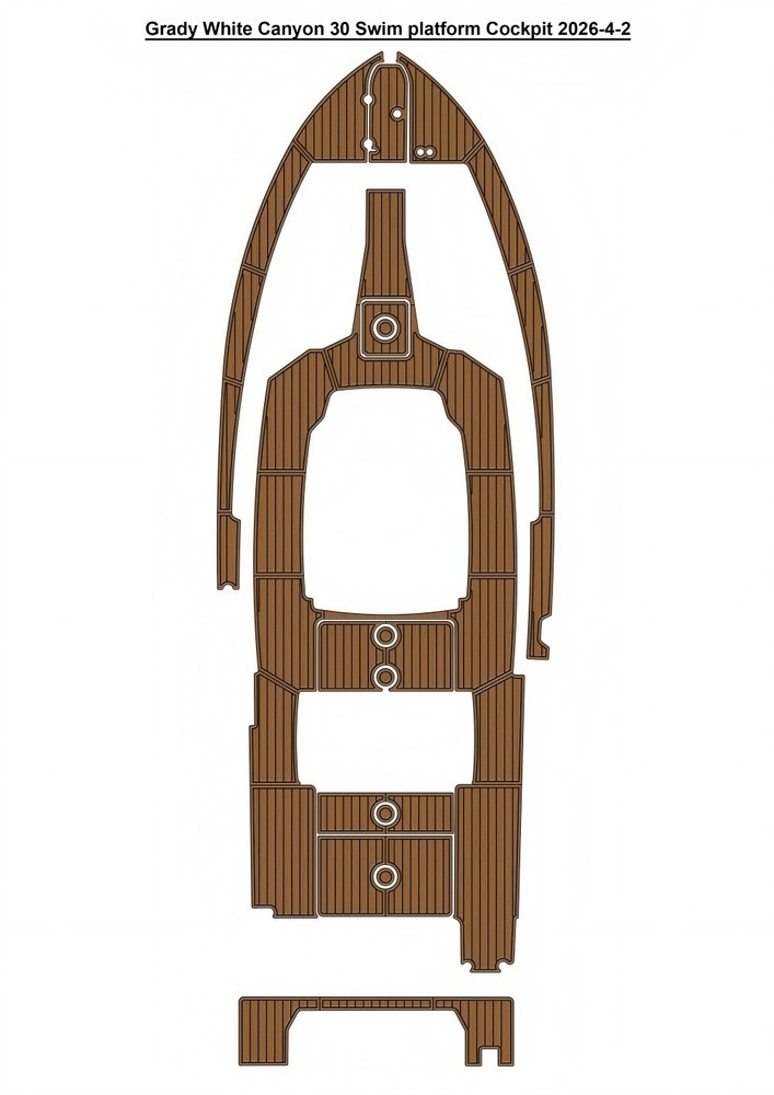 Grady White Canyon 30 Swim Platform Cockpit Boat EVA Foam Faux Teak Deck Floor