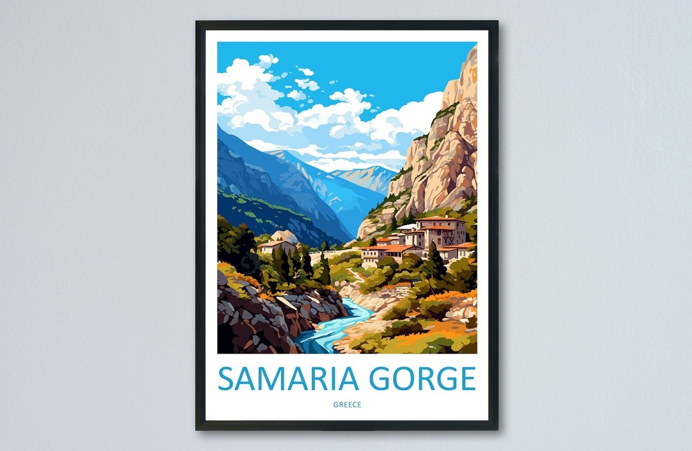 Samaria Gorge Travel Print Wall Art Samaria Gorge Wall Hanging Home Decor
