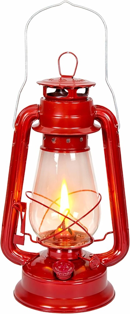 Hurricane Lantern – Classic Metal Kerosene Oil Lamp with Glass Globe and Adjusta