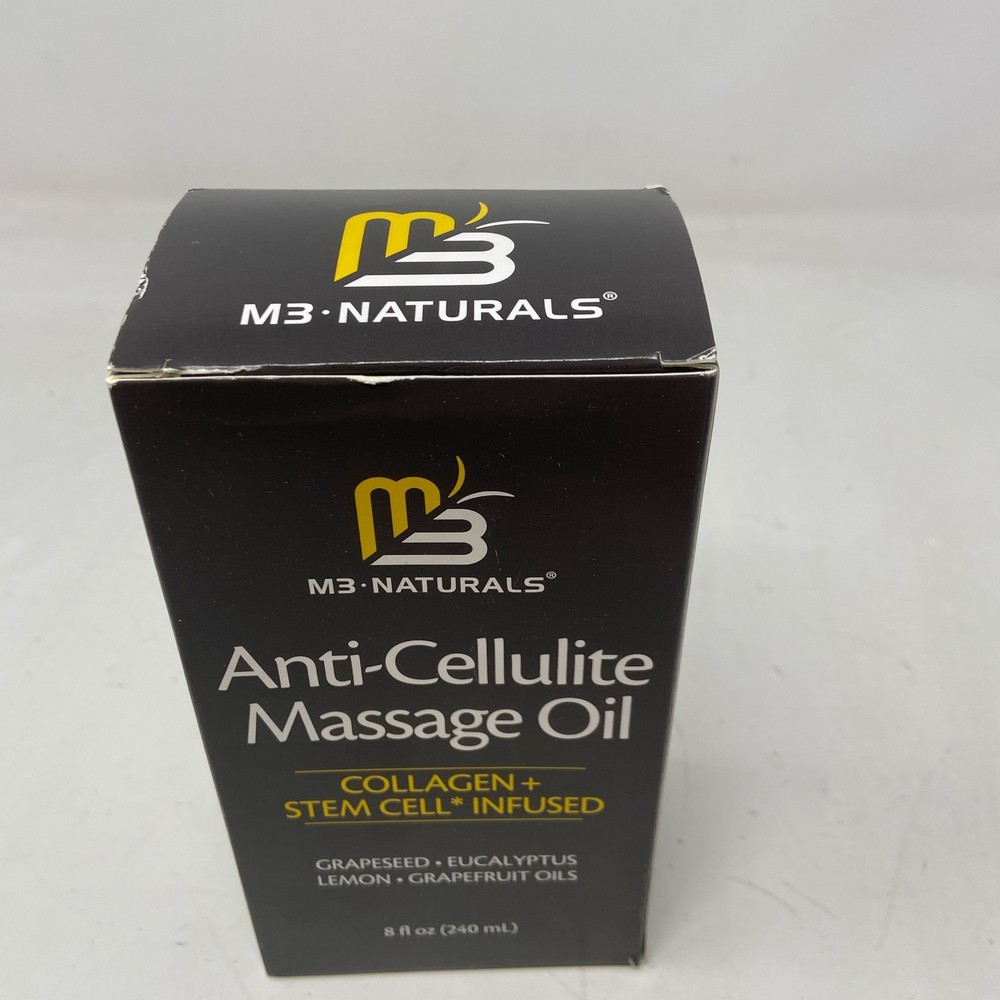 M3 Naturals Anti-Cellulite Massage Oil, Collagen+Stem Cell, 8 fl oz
