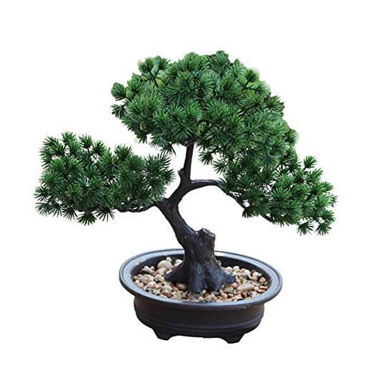 Artificial Bonsai Pine Tree, Fake Desk Plants Room Decor for Desktop Display
