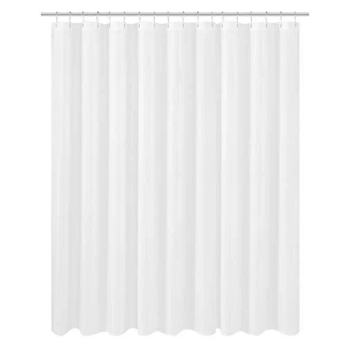 Extra Wide Extra Long Fabric Shower Curtain Liner 108 X 84 Inch Washable White