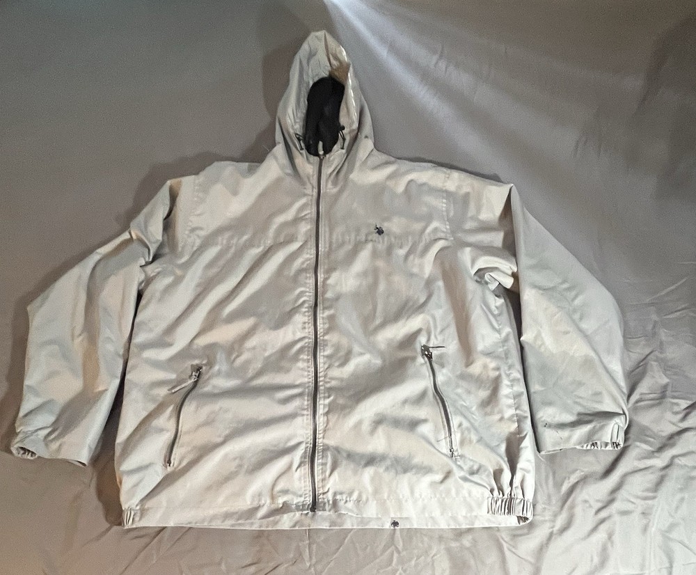 U.S. POLO ASSN Golf Windbreaker Men's XXL Golf Full Front Zip Lined Jacket Gray
