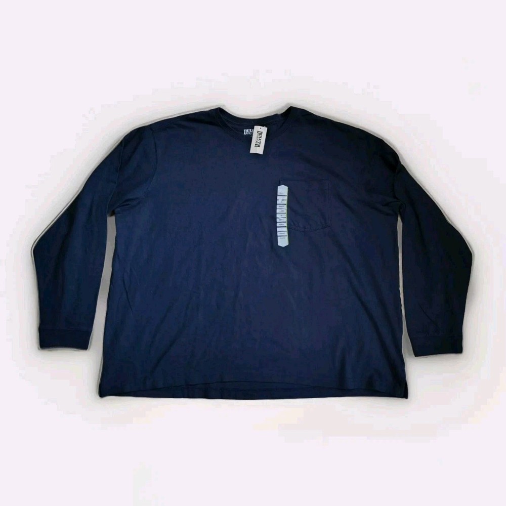 Duluth Mens Longtail T Shirt Solid Blue Long Sleeve Relaxed Fit Cotton 3XL New