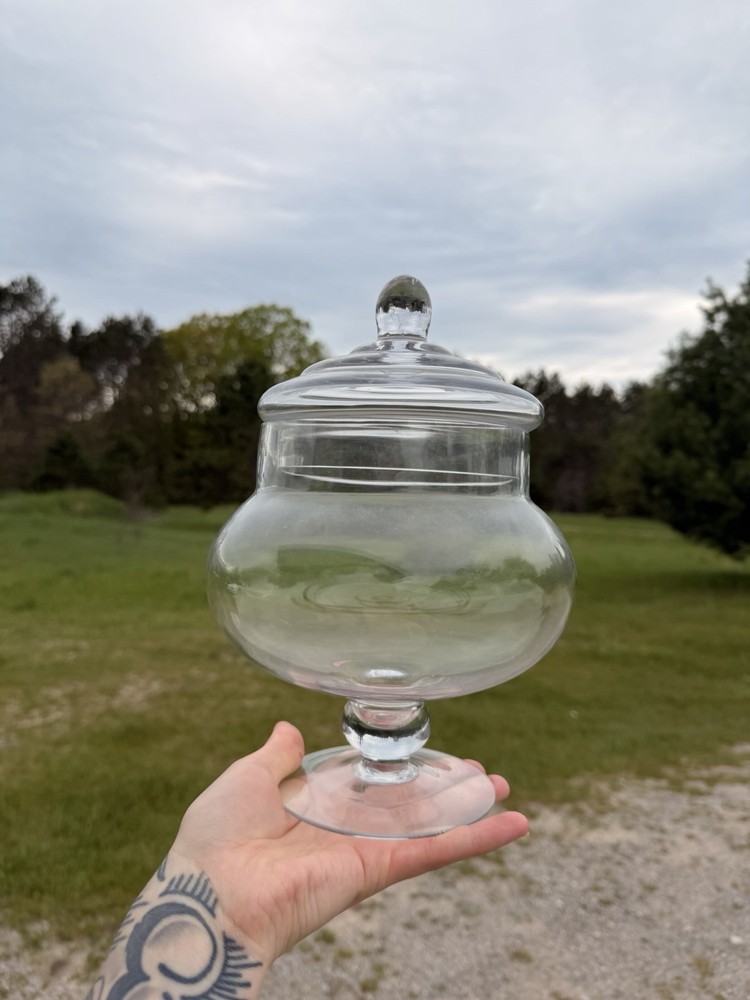 Large Clear Glass Apothecary Jar With Lid