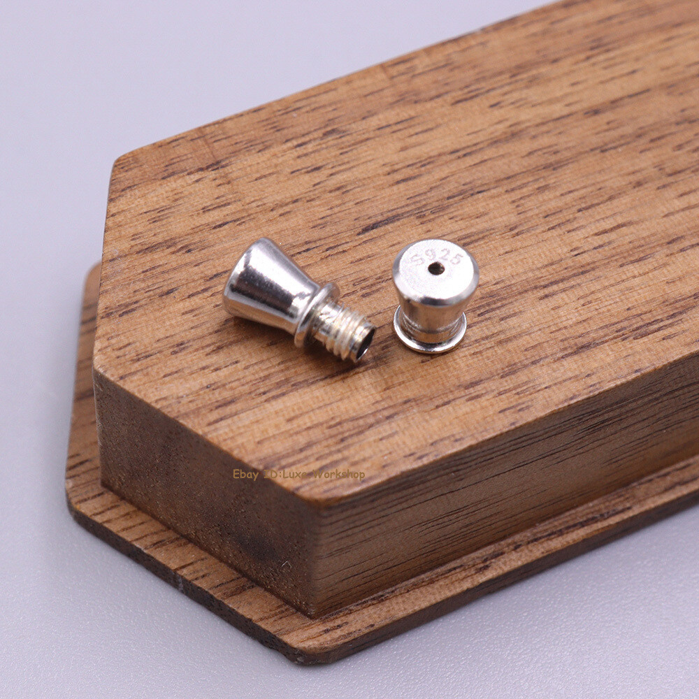 1pcs Real 925 Sterling Silver 11*5mm Pearl Fastener for Jewelry Clasp Hook