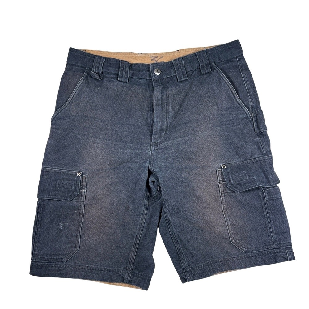 Duluth Trading Cargo Shorts Men 36 Black Fire Hose 12
