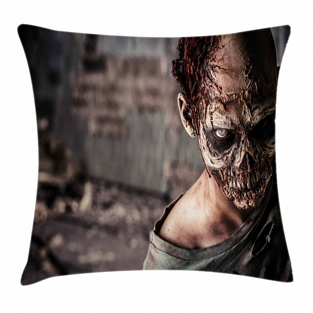 Creepy Zombie Square Pillow Cover Killer Design 20 Inches