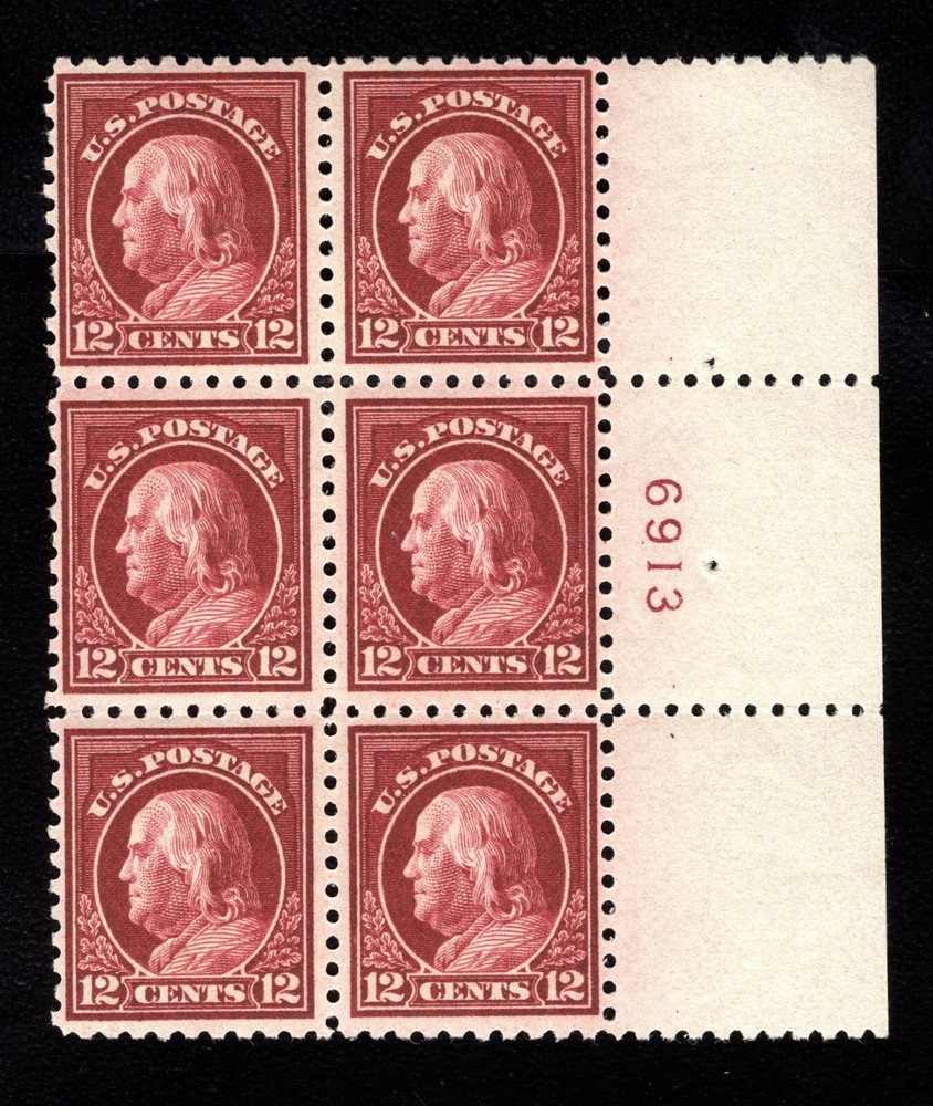 MOMEN US Stamps #474 Plate Block of 6 Mint OG 4NH 2LH Lot 92662