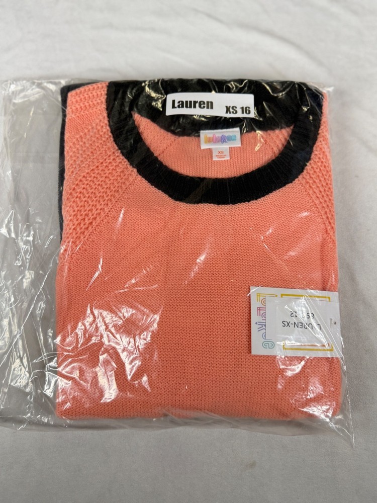 New LuLaRoe Lauren Sweater Dress Raglan Sleeves Cable Knit Size XS 16