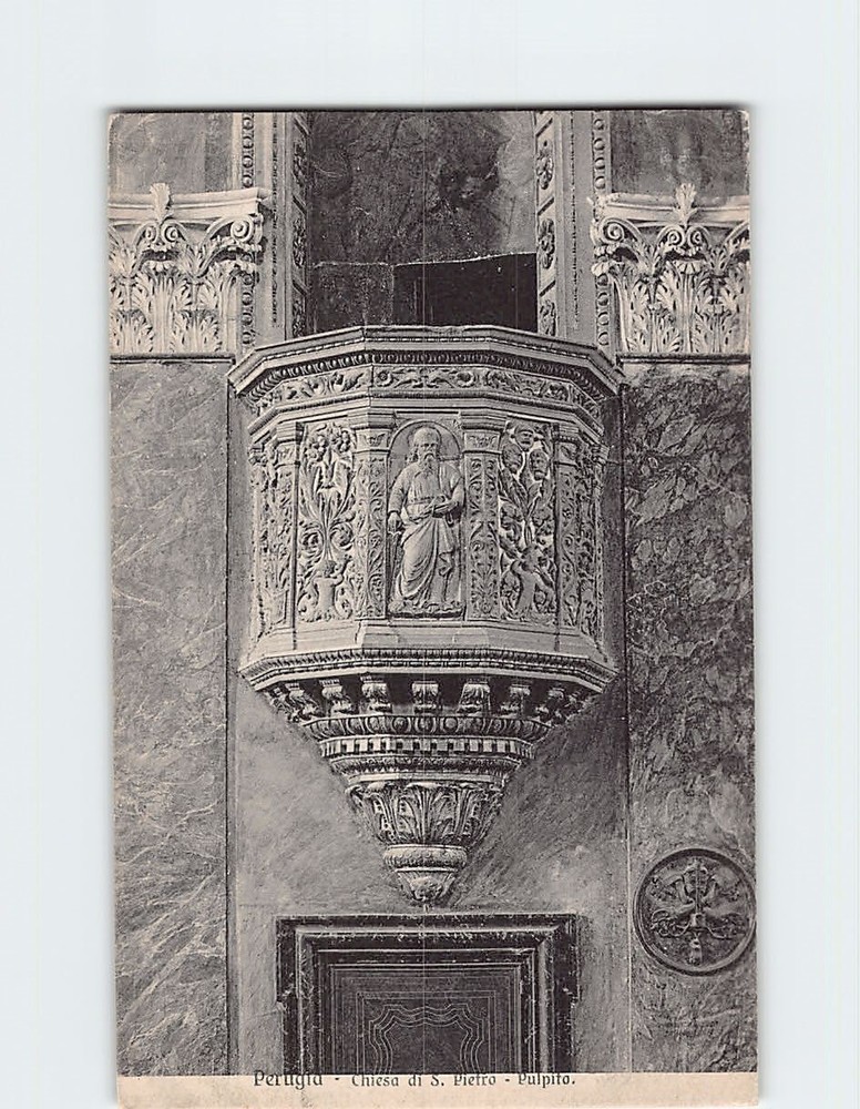 Postcard Pulpit Chiesa di S. Pietro Perugia Italy