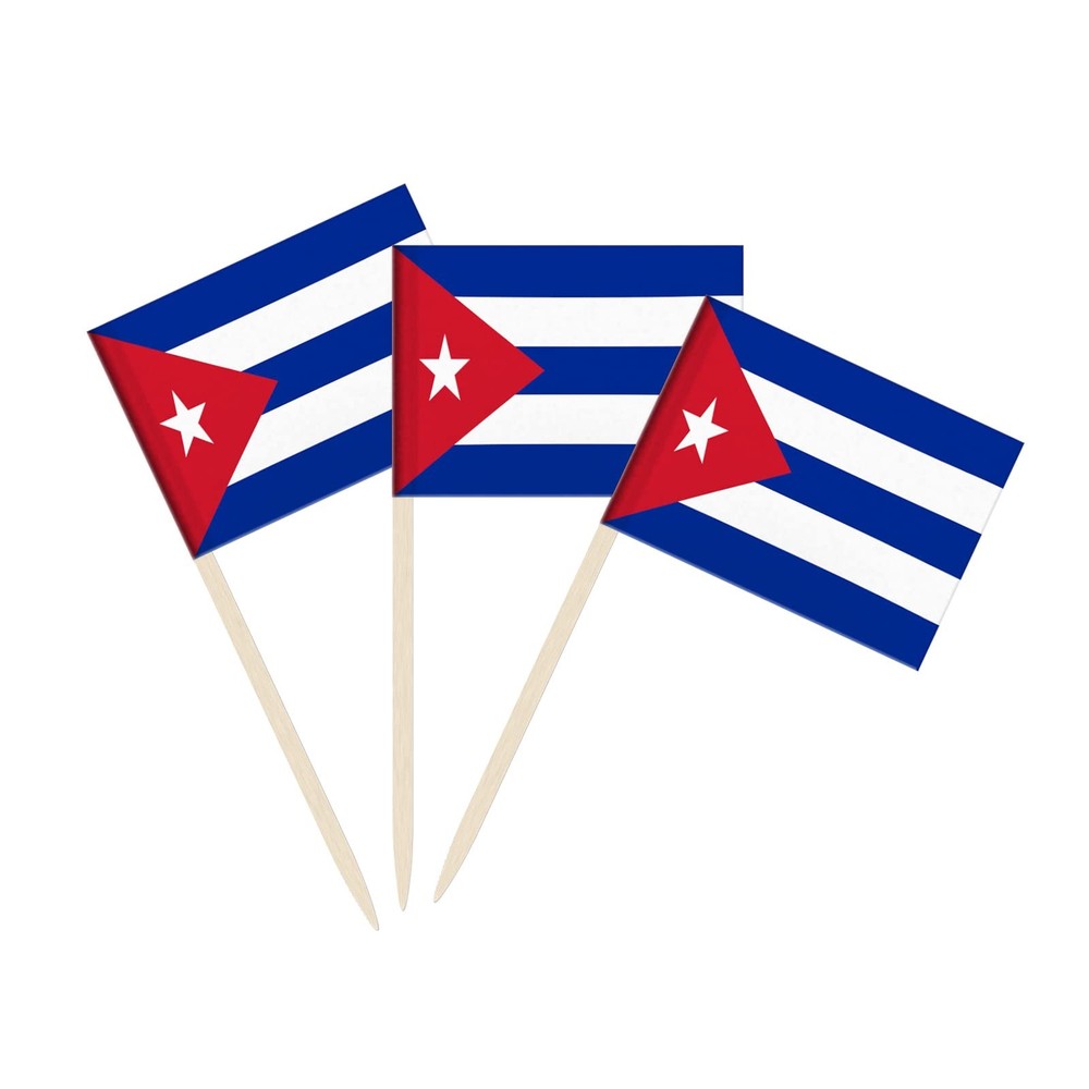 100 Pack Cuba Flag Cuban Toothpick Flags, Cocktail Picks Mini Stick Cupcake...