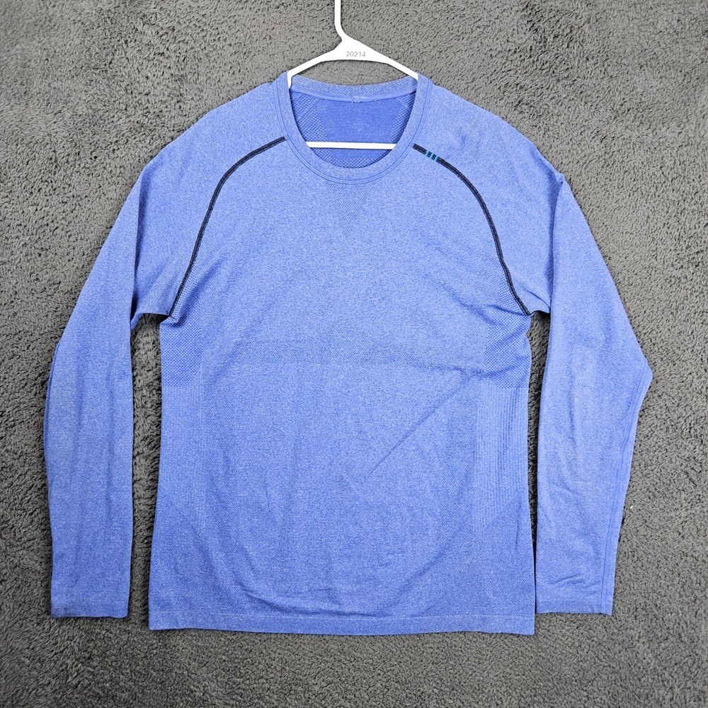 Lululemon Mens Metal Vent Tech Long Sleeve Shirt Blue Heather Size L
