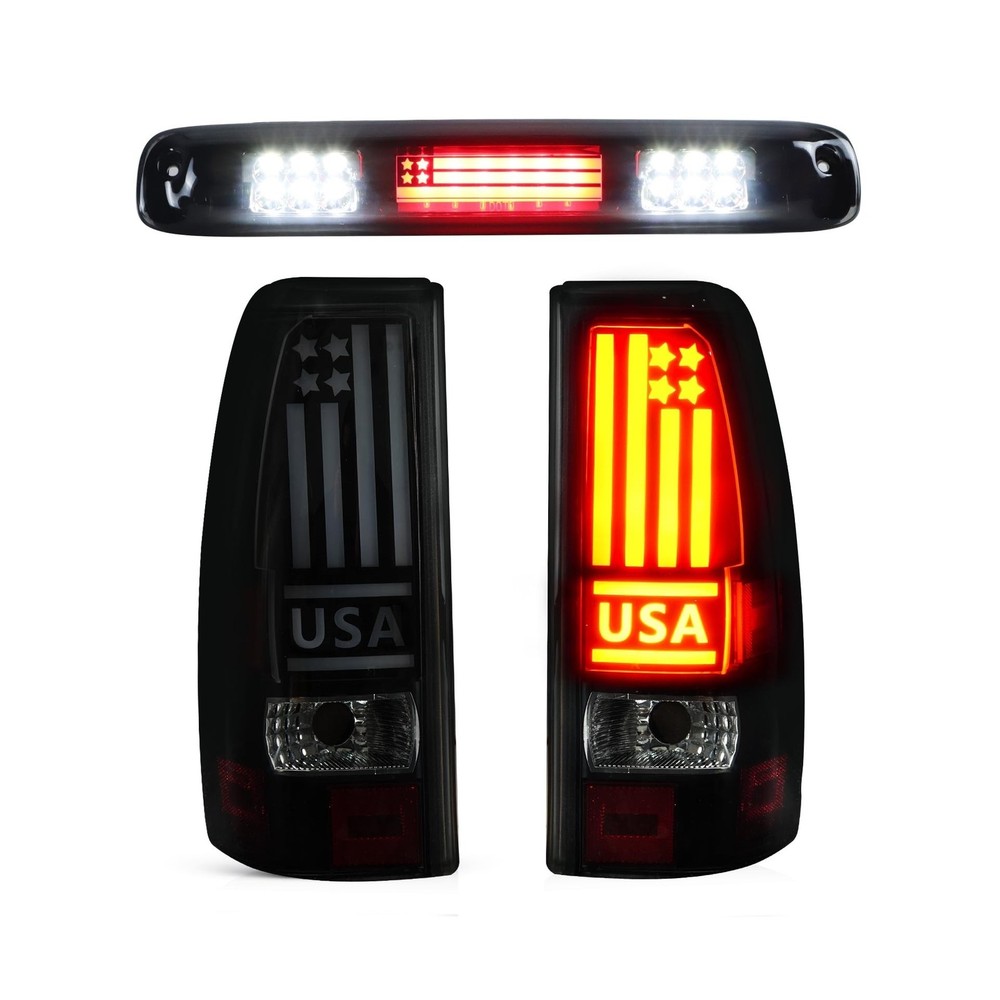 LED Tail Light + 3rd Brake Light Kit Fit for Chevy Silverado 1500 2500 HD 199...