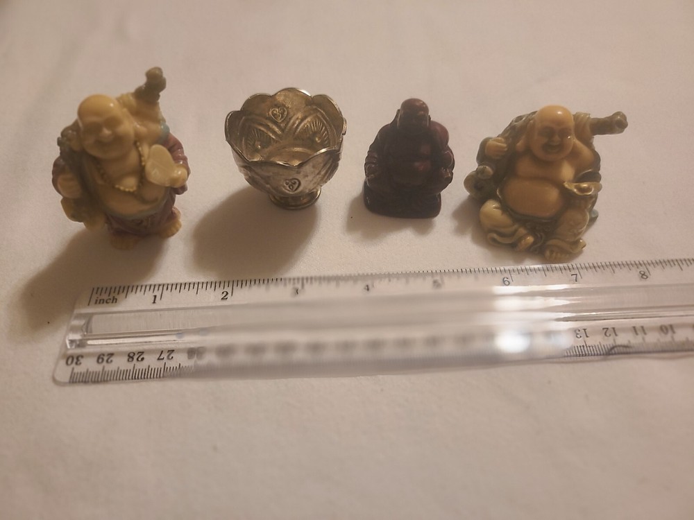 RESIN BUDDHA MINI STATUES  FIGURINES SET OF 3