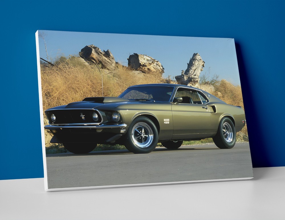 1969 Ford Mustang Boss Poster or Canvas - Ford Mustang Wall Art