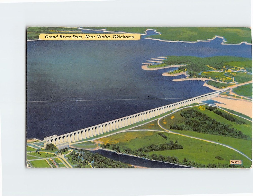 Postcard Grand River Dam near Vinita Oklahoma USA
