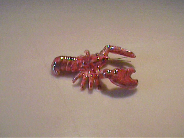 Vintage Hagen Renaker Iridescent Lobster Miniature with Wire Antennas