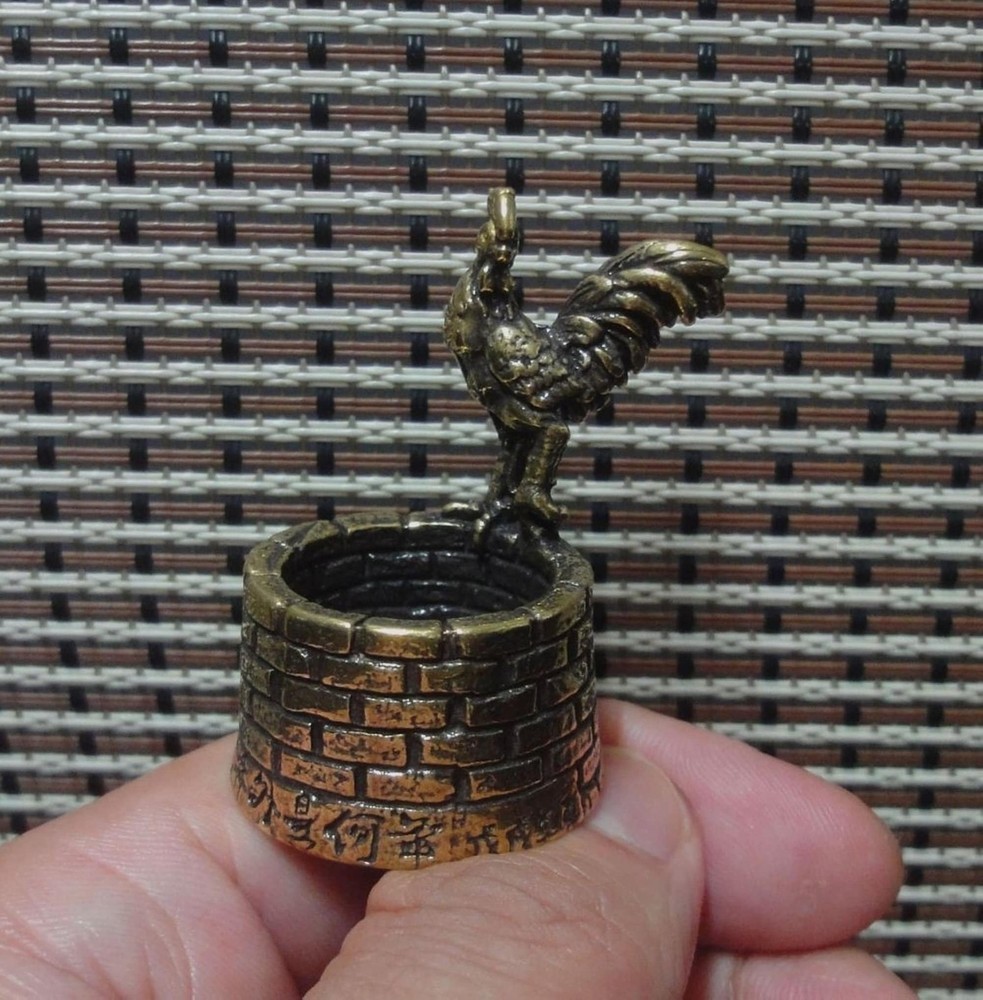 Small Brass Rooster Figurine Incense Burner Vintage Style Censer