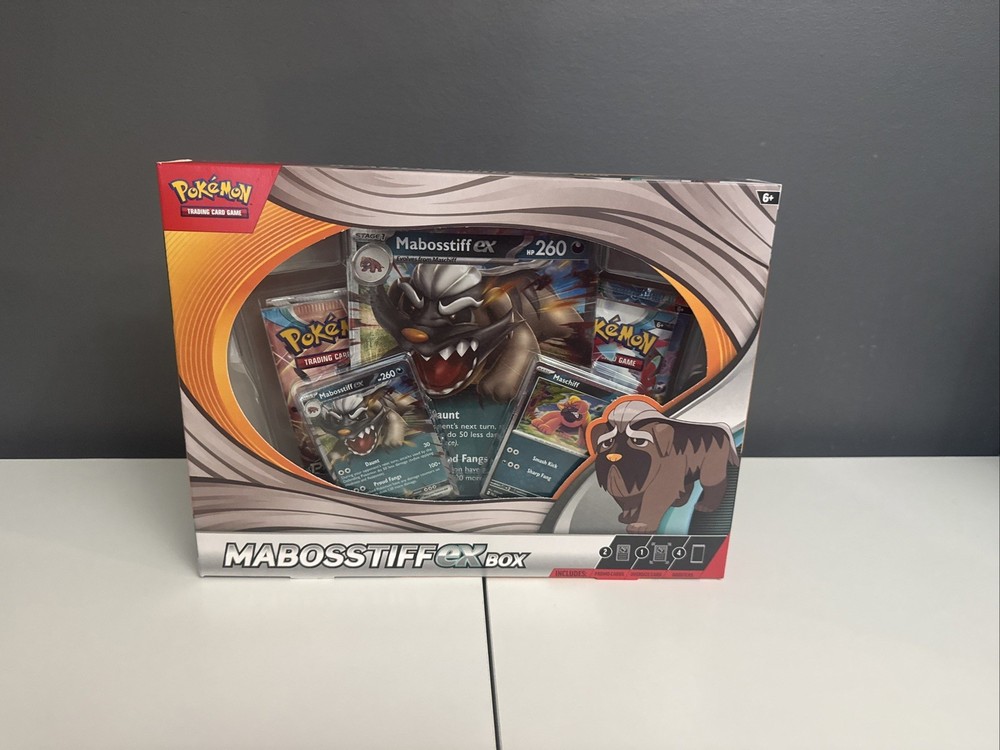 Pokémon TCG - Mabosstiff Ex Box - w/ 4 Booster Packs - Promo - Sealed New