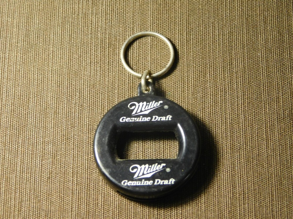 Vintage Miller Draft Beer Bottle Opener Keychain