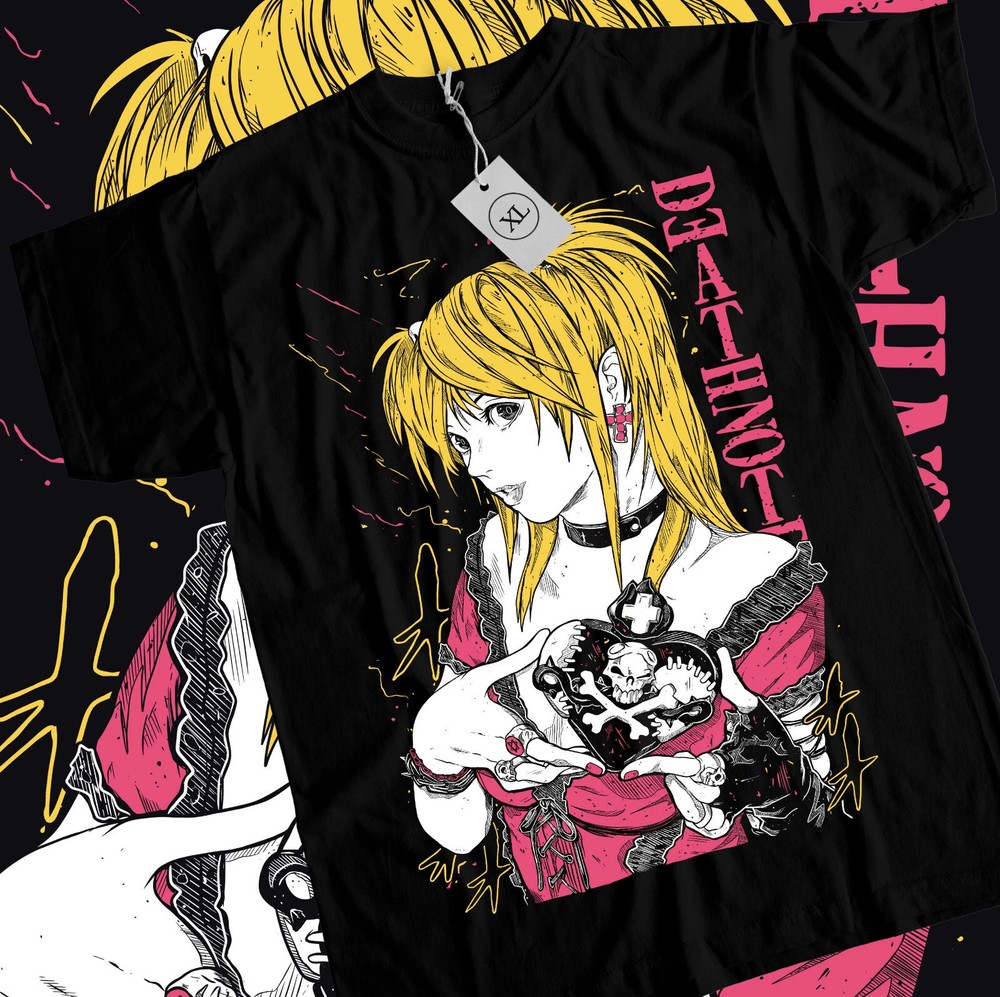 Death Note Misa Amane T- Shirt Manga Anime Black T- Shirt Size S To 5XL