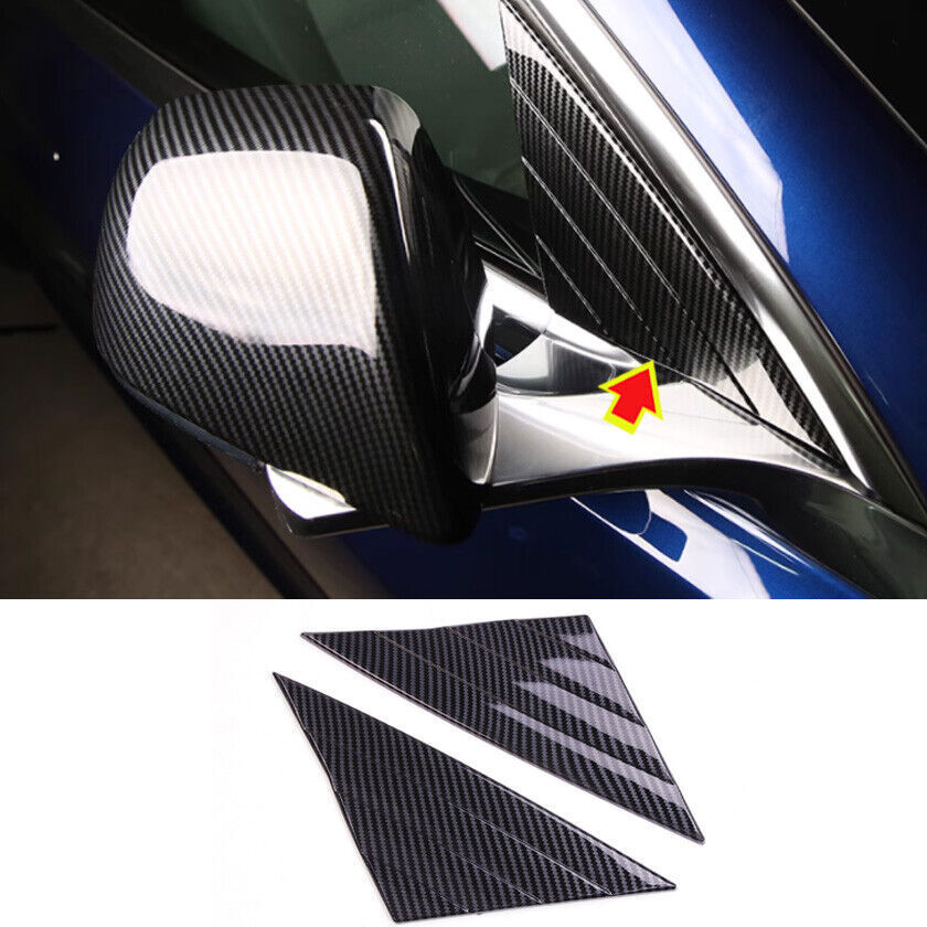 ABS Carbon Front Side Window Cover Trim 2pcs Fit For Tesla Model 3 2017-2021