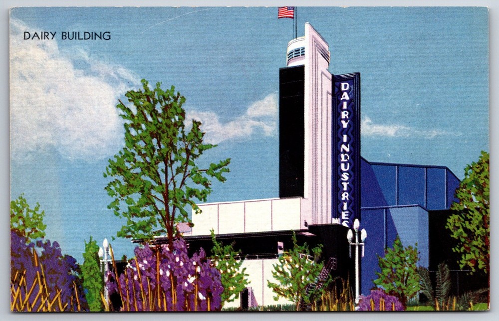 Chicago 1933 Century Of Progress Intl Expo~Dairy Bldg Exterior View~Vtg Postcard