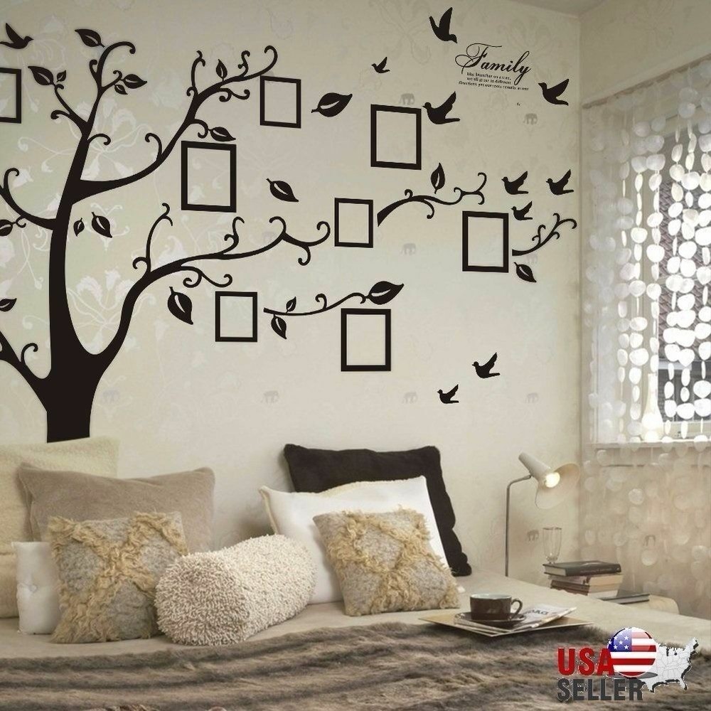 Family Tree Wall Decal Sticker Large Vinyl Photo Picture Frame Removable US Gift