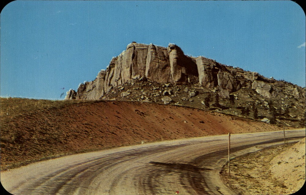 Steamboat Point US 14 over Bighorn Mountains Wyoming WY ~ 1950s-60s postcard