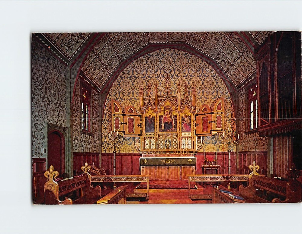 Postcard Sanctuary and Florentine Triptych Saint Andrews Episcopal Church ME USA