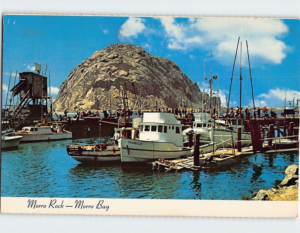 Postcard Morro Rock Morro Bay California USA
