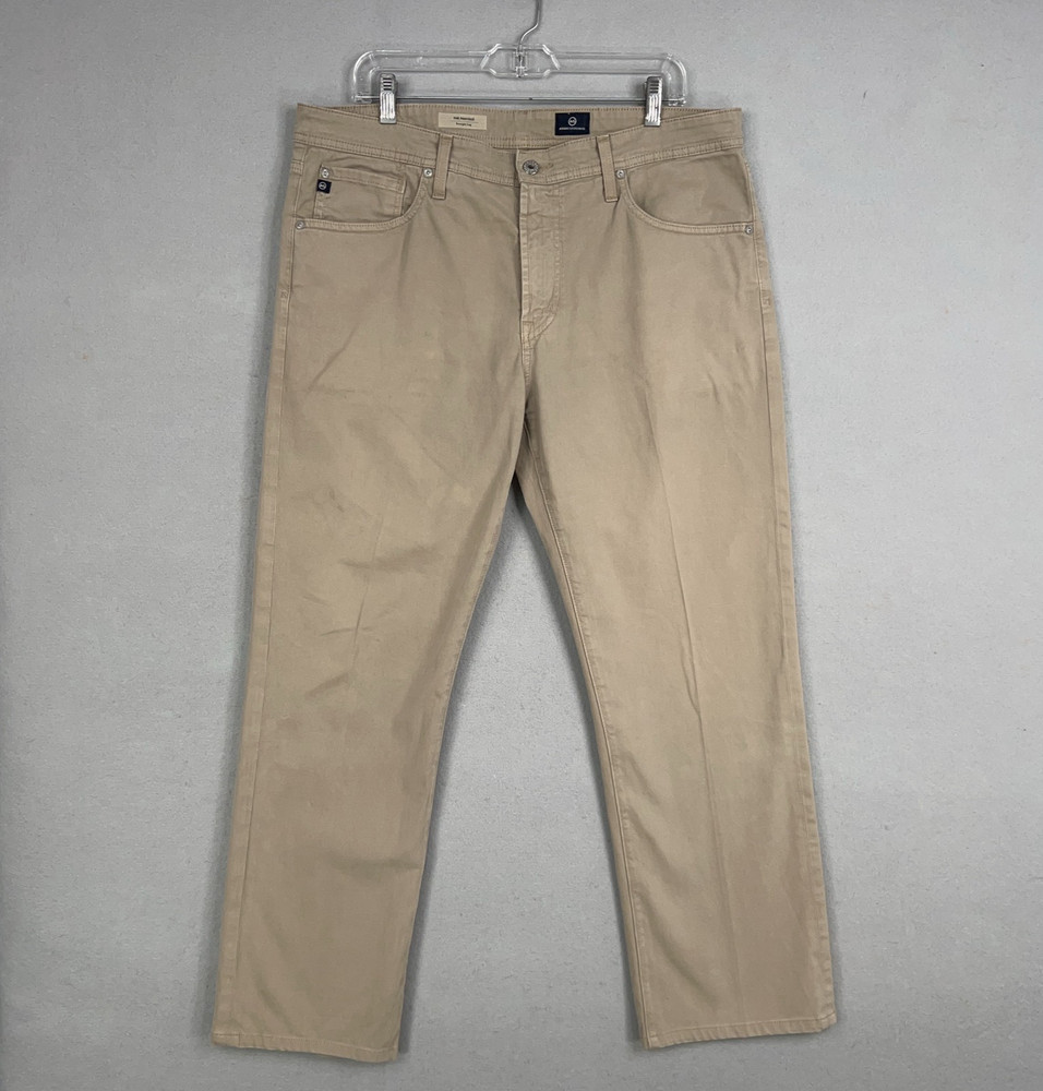 Adriano Goldschmied Pants Mens 36 Khaki Protege AG Straight Stretch Classic