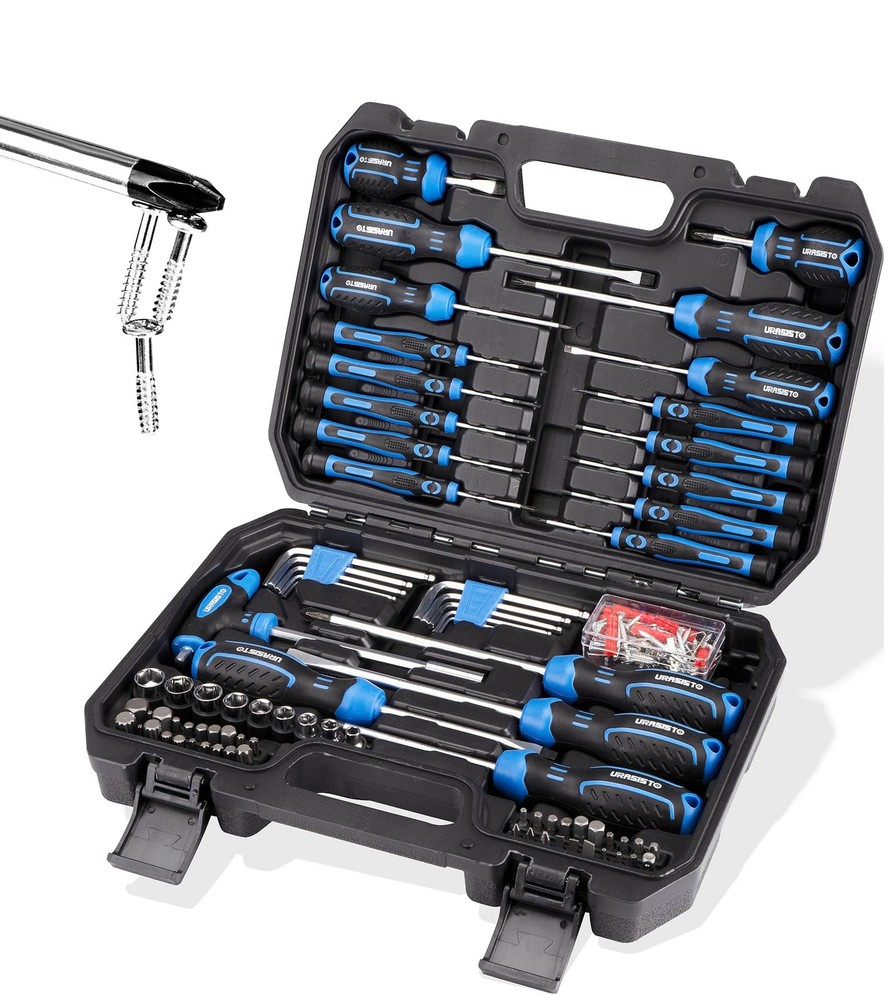 120-Piece Magnetic Screwdriver Set with Sockets Slotted Phillips Hex Torx Bits