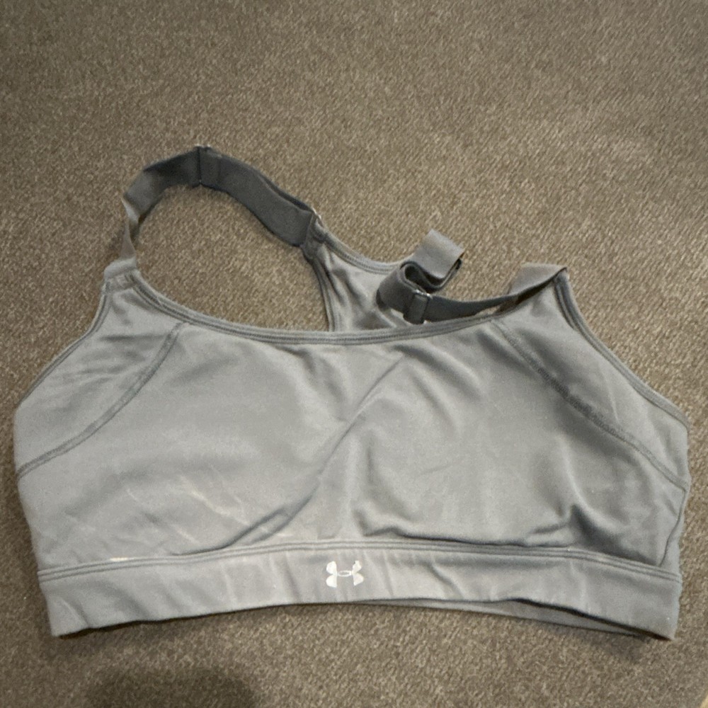 Under Armour Women’s Gray Solid Pullover Wireless Sports Bra, Size L