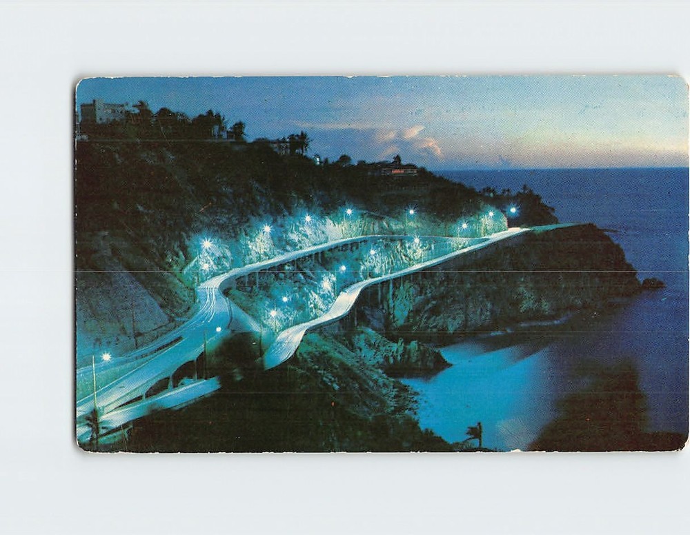 Postcard Panoramic View of the Avenue Lopez Mateos Acapulco Guerrero Mexico