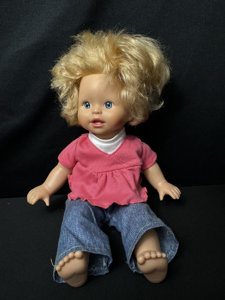 Fisher Price Doll Little mommy ~ sweet as me ~ 2007  ~ Talks WORKS Blonde Blue