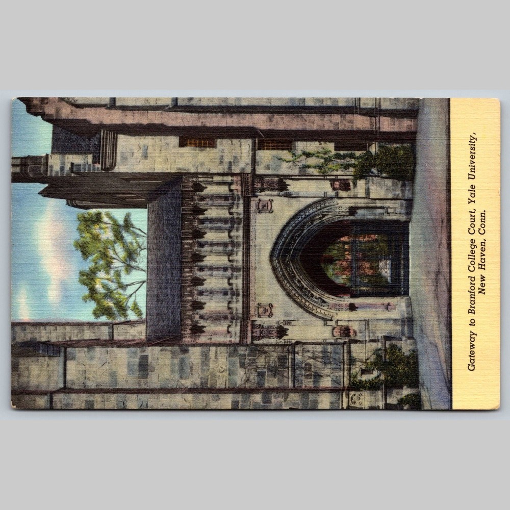 Postcard Gateway to Branford College Court Yale University New Haven