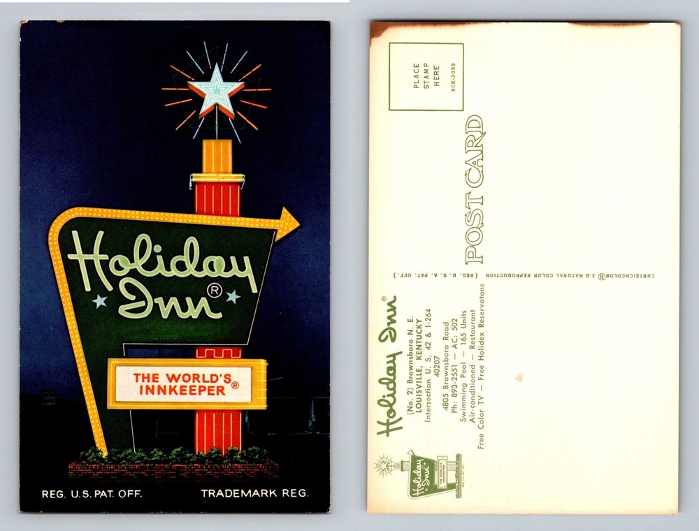 Louisville KY-Kentucky, Holiday Inn Sign World’s Innkeeper Vintage Postcard
