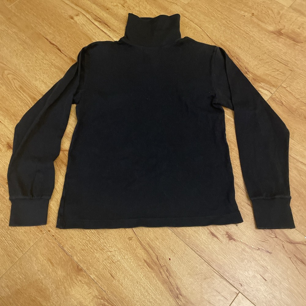 Vintage Meister Ladies Long Sleeve Turtleneck Shirt Top Medium Black USA Blank