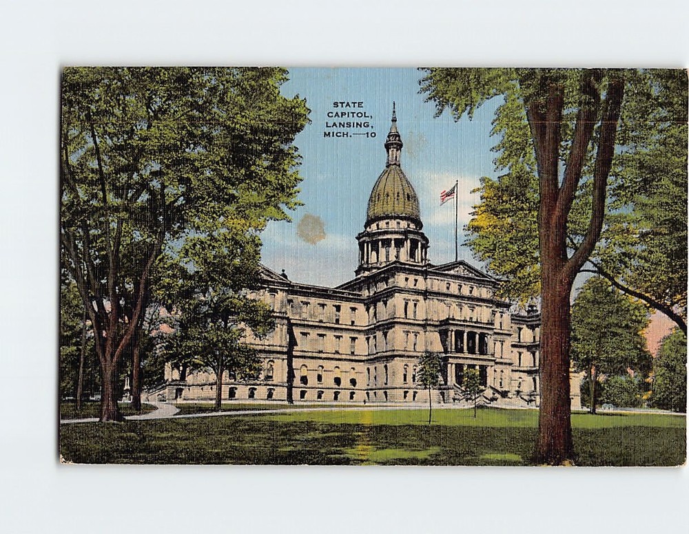 Postcard State Capitol Lansing Michigan USA