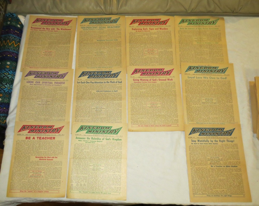 Kingdom Ministry 1959 Eleven Issues Jan-Oct & Dec Jehovah Witness Watchtower