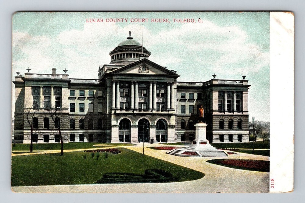 Toledo OH-Ohio, Lucas County Court House, Exterior, Vintage Postcard