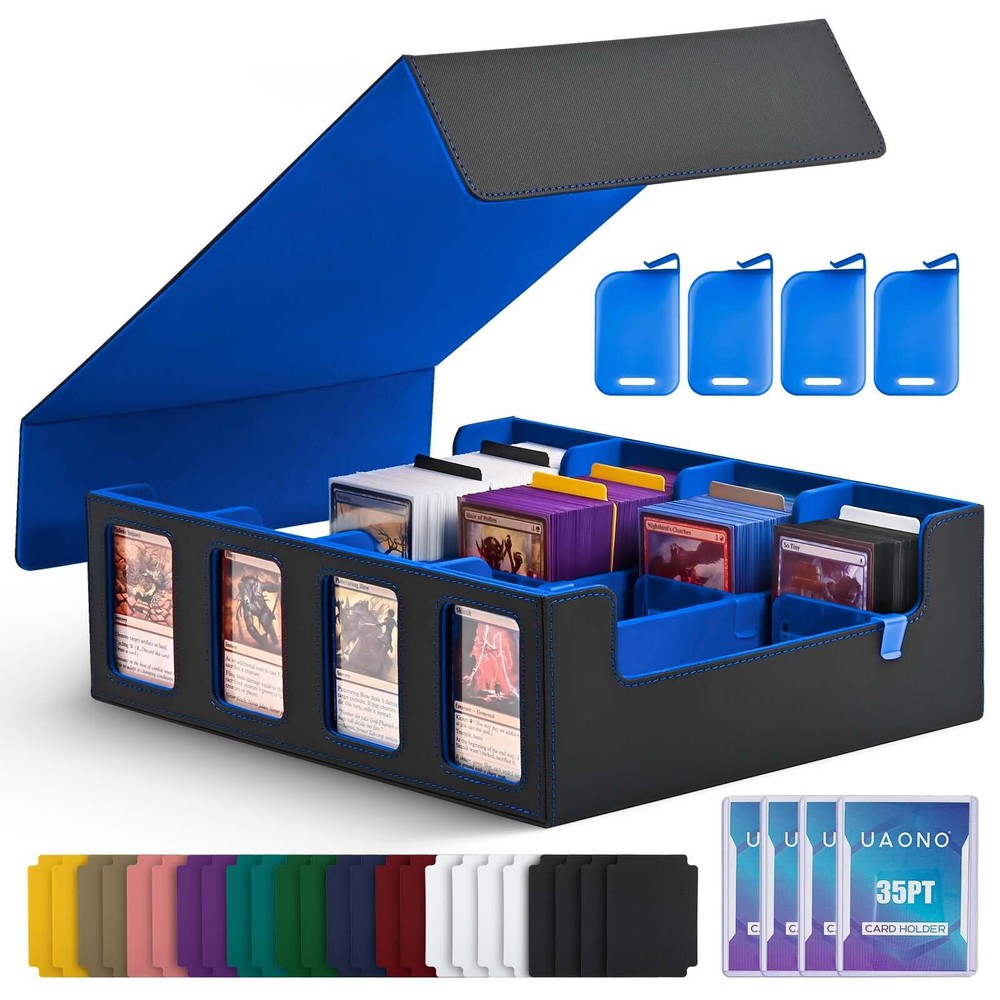 Trading Card Storage Box with Commander Display; 2400+ Deck Box for MTG with ...
