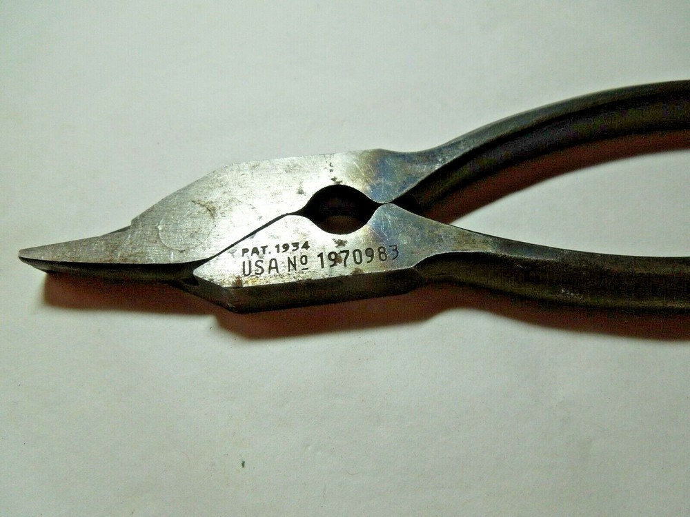 Vintage UTICA TOOLS BX100, BX Conduit Electricians Pliers, S.P.A,C., PAT. 1934-image