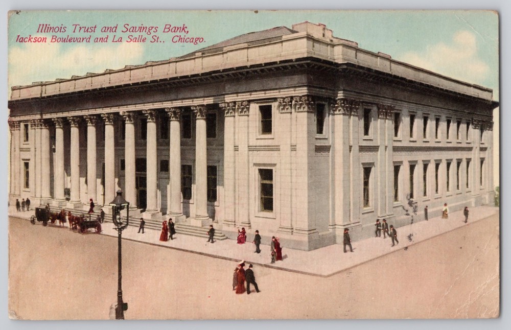 Chicago, IL Illinois Trust & Savings Bank, Jackson & LaSalle Divided Back 1912